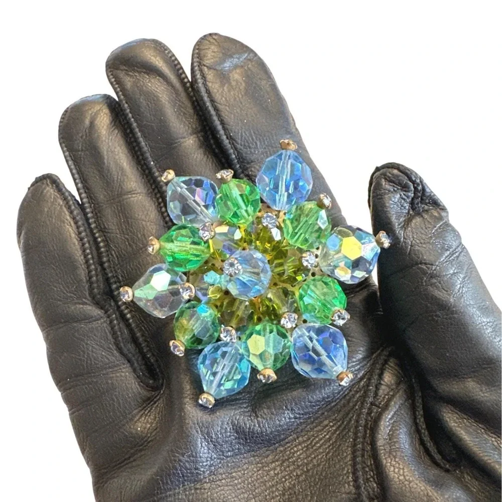VTG 1950s AB Crystal Brooch 2